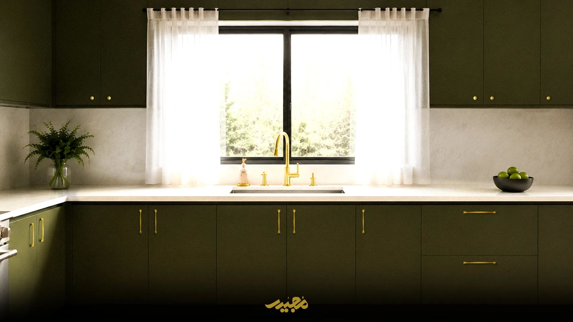 بهترین رنگ دستگیره برای کابینت سبز زیتونی