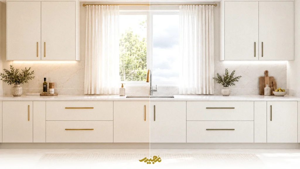 دستگیره کابینت طلایی یا زیتونی؛ کدام انتخاب بهتری است؟